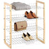 Whitmor 4 Tier Storage Organizer-Natural Wood and Chrome Closet Shelf