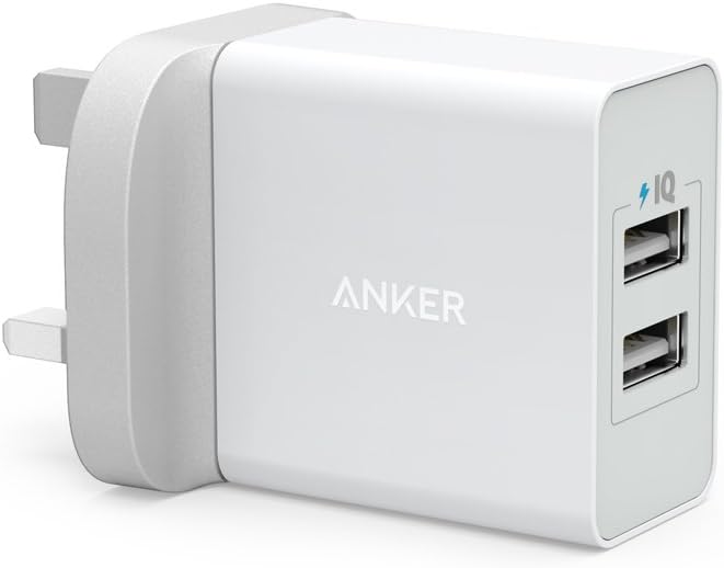 Anker 24W 2-Port USB Wall Charger and PowerIQ Technology - White