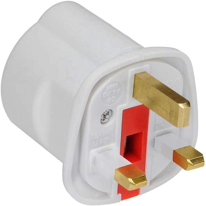 Royal Apex EU to UK Plugs Adapter, British Plug to EU Schuko Female Plugs Power Converter, 2 Pin Socket EU to UK Travel Adapter, 13A 250V BS1362 FUSED (Pack of 1)