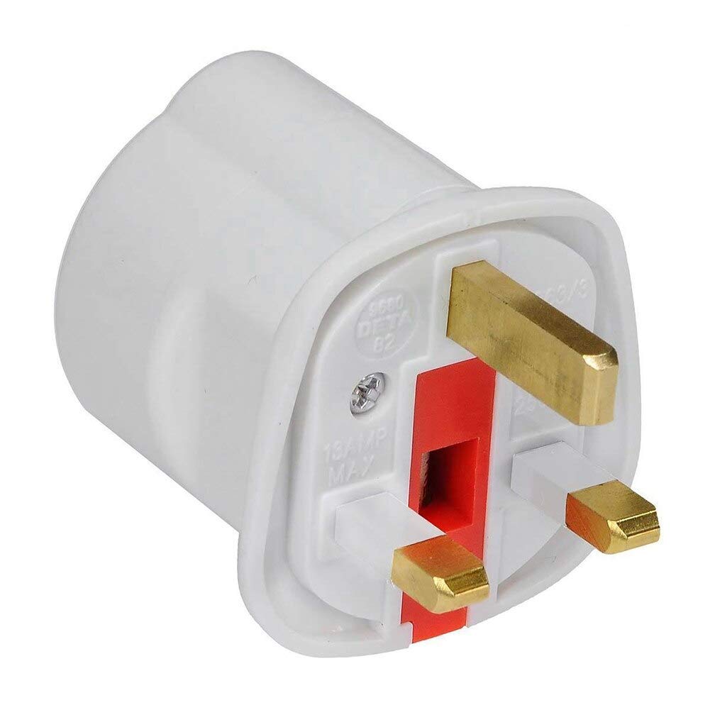 Royal Apex EU to UK Plugs Adapter, British Plug to EU Schuko Female Plugs Power Converter, 2 Pin Socket EU to UK Travel Adapter, 13A 250V BS1362 FUSED (Pack of 1)