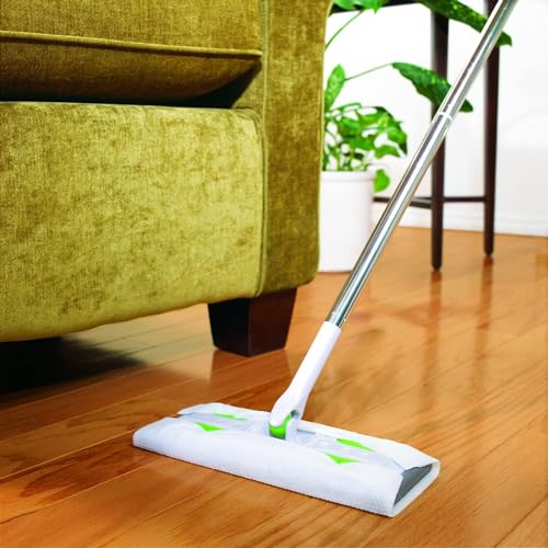Scotch-Brite Easy Sweeper Kit (Support + Stick + 5 Mop Wet Cloths 28cm x 21cm) | Disposable Mop & Refill | Floor Brush | clean effectively| Hygienic | Wood | Vinyl | Ceramic | All Floors | 1 Kit/pack
