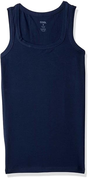 Cool Plain Sleeveless Round Neck Undershirt for Men - Navy, L