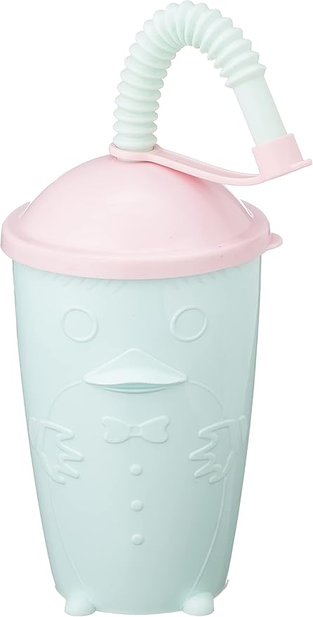 BB Plastic cup with lid and straw (250 ml) - pink * light green