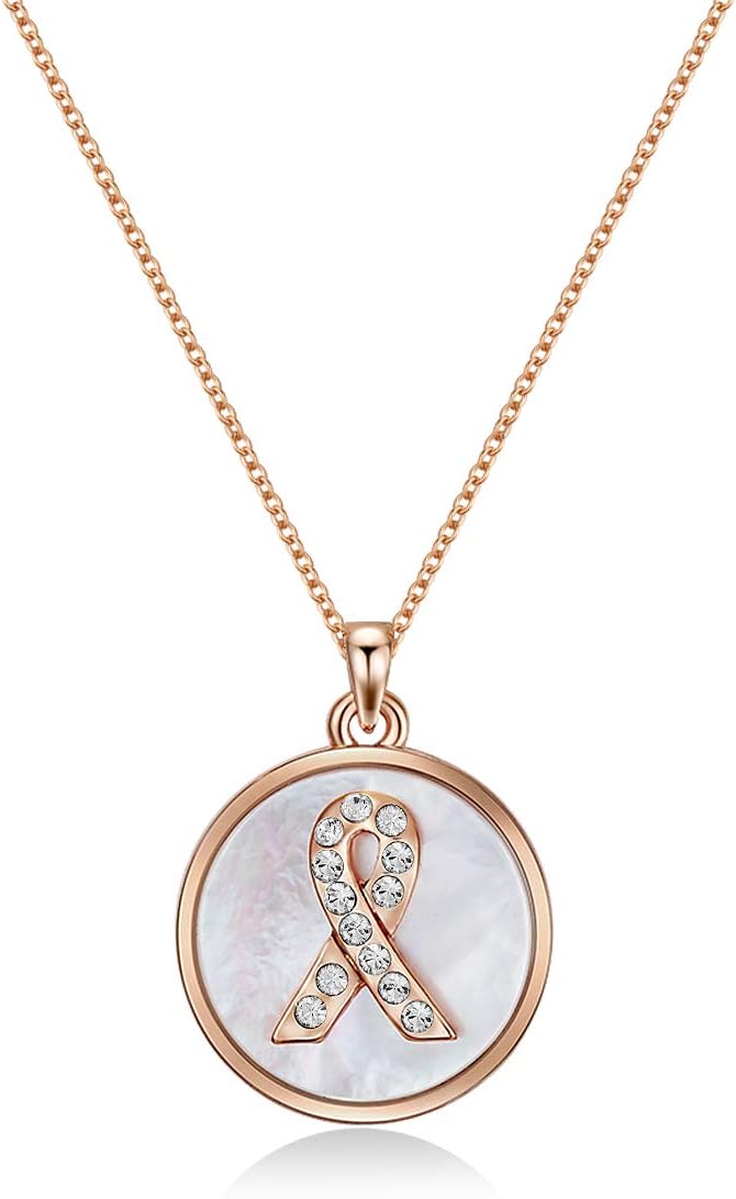 Women Crystal Rose Gold Hope Necklace with Swarovski Crystals