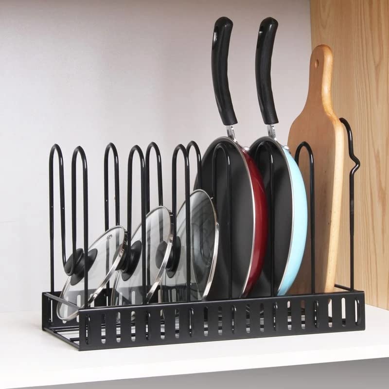 shipin Removable Folding Multi-layer Vertical Pot Lid Rack Kitchen Storage Rack Iron Rack Shelf (Color: A, Size: 38 * 30cm)