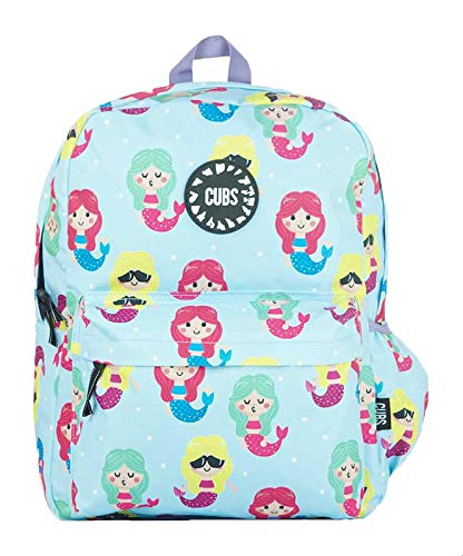 Cubs Polyester Mermaid Pattern Zip-Around Front-Pocket Unisex School Backpack with Adjustable Shoulder Strap - Multi Color, Multi Color, One Size