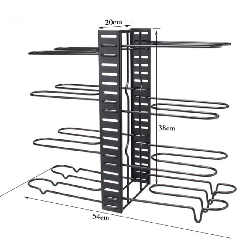 shipin Removable Folding Multi-layer Vertical Pot Lid Rack Kitchen Storage Rack Iron Rack Shelf (Color: A, Size: 38 * 30cm)