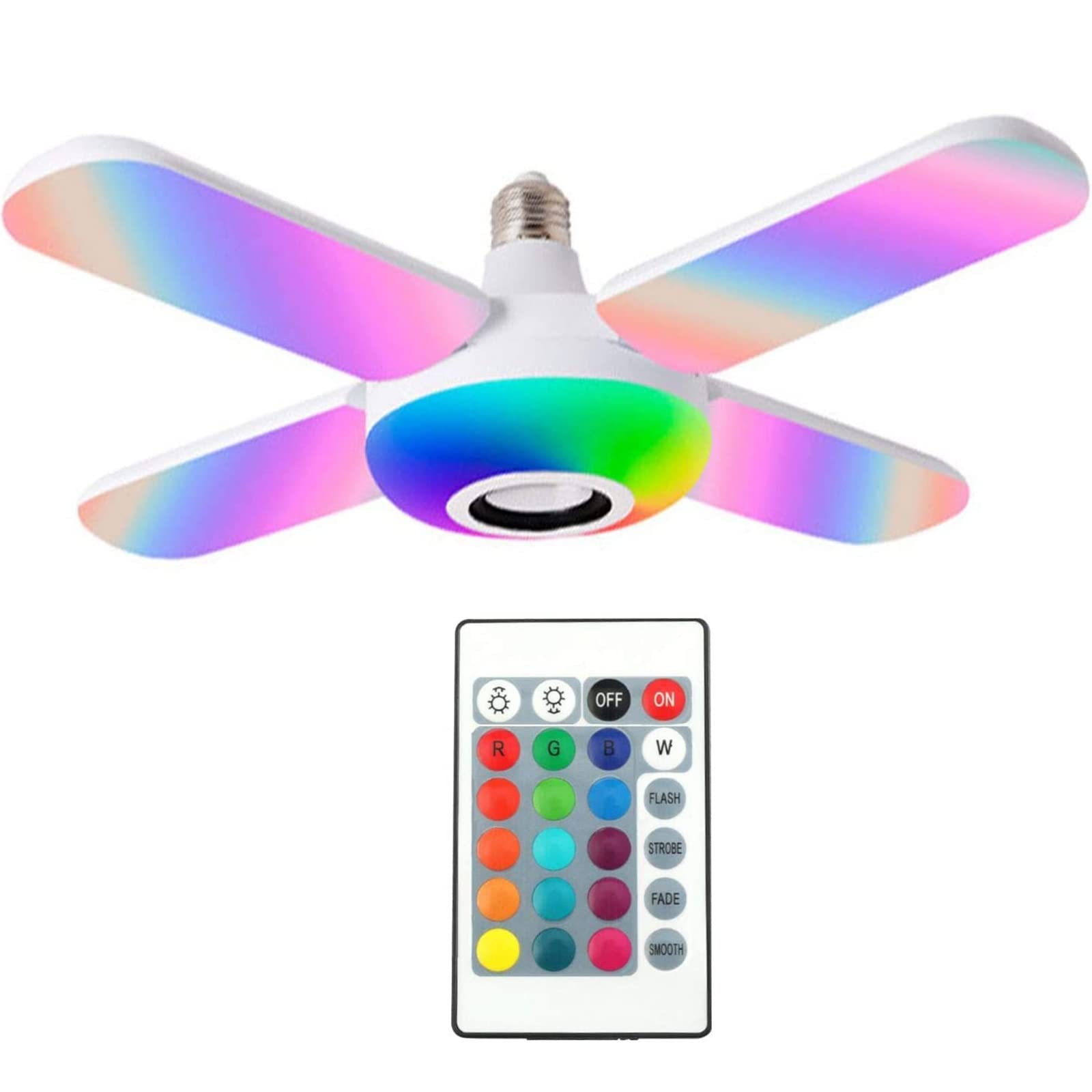 Fitto LED RGB Bluetooth Wireless Bulb, Fan Shaped, 24 Keys Remote Control, For Bedroom