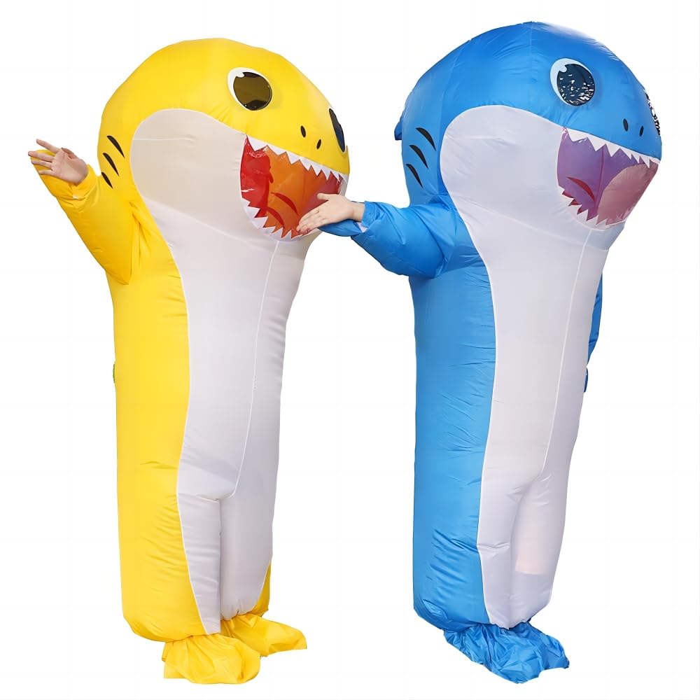 MXoSUM Inflatable Costume for Adult Shark Party Costume Halloween Cosplay Costume Full Body Blow-up Costume Suit