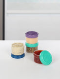 Sistema Dressing To Go Containers Set of 4, Pink, Green, Purple & Blue - H3.74 x W1.89 x D 2.79 inches