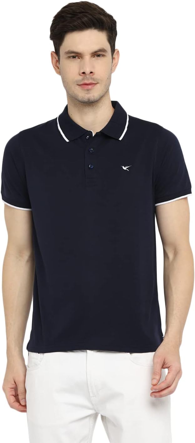 Deniklo Men's Solid Regular Polo Shirt