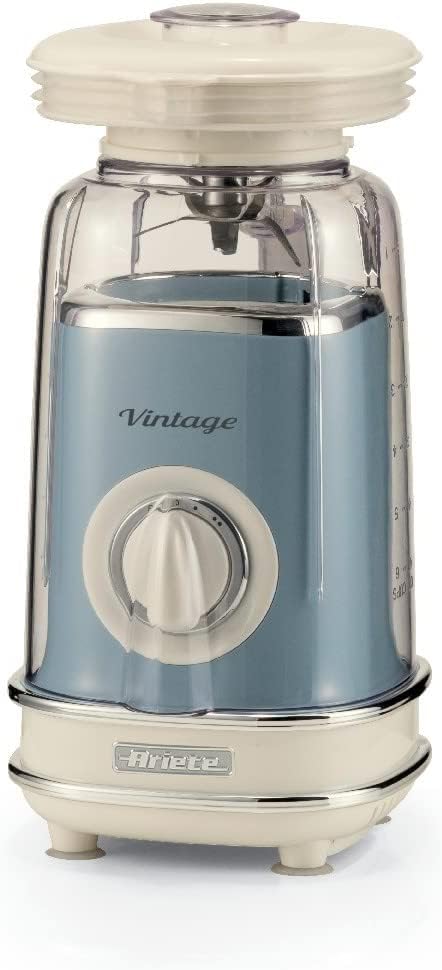 Ariete Vintage Blender 1.5L, 500W, 2 Speed Setting with Pulse and Ice Crusher Function, 6 Stainless Steel Blades Smoothie Maker, Ideal for Puree, Frozen Drinks, Milk Shakes - Green ART568BL