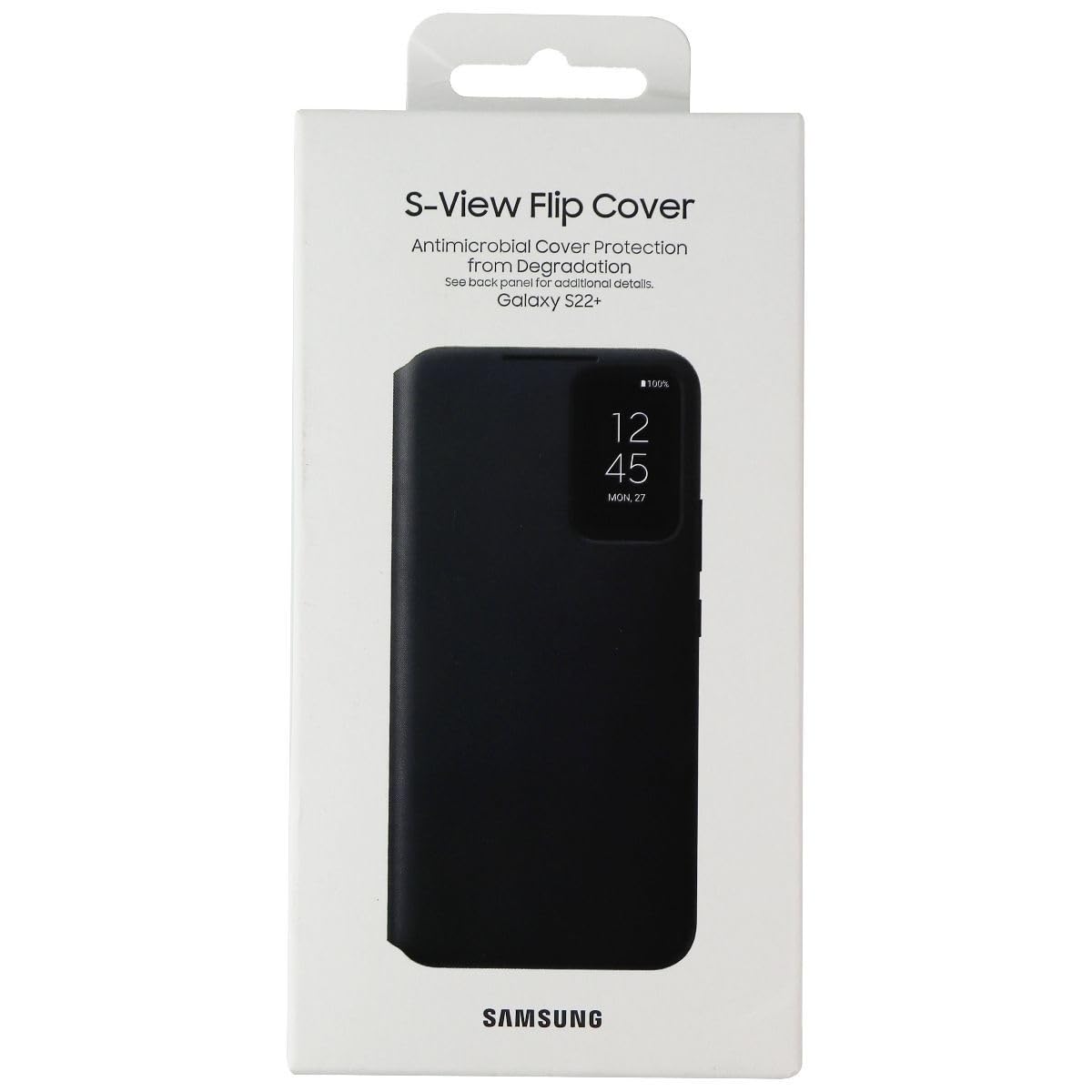 Samsung Galaxy S22+ S-View Flip Cover, Protective Phone Case, Tap Control, Cutting Edge Design, US Version, Black, (EF-ZS906CBEGUS)