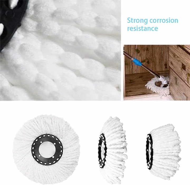 3 Pieces | Spin Mop Replacement Head Mop Refill Compatible with Circle Swivel Mops Microfiber Swivel Mop Refill,Deep Clean,Machine Washable and Easy to Replace