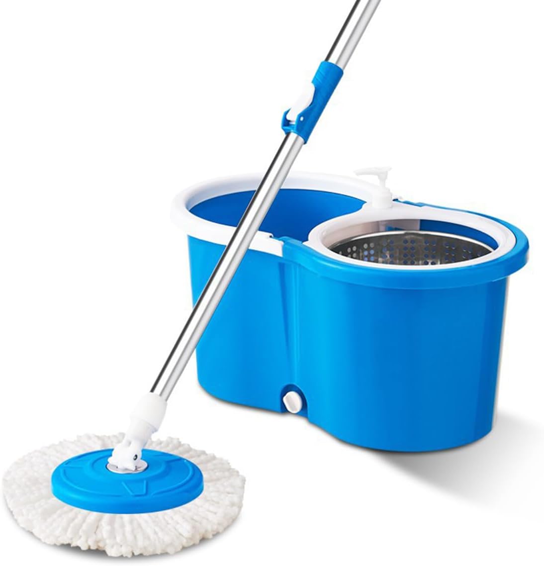 ECVV Spin Mop and Basket Set - Advanced Effortless mop for floor Cleaning with Super Absorbent 360 Microfiber Mop