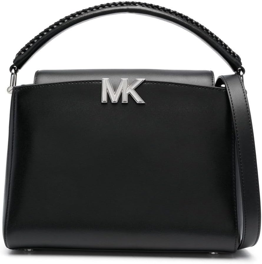 Michael Kors MD TH Satchel Bag - Black, 100% Leather