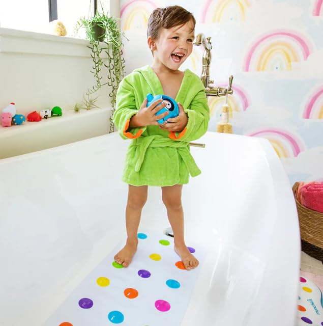 Munchkin Dots Bath Mat, anti-slip, anti-skid, lay on the tub for little once, easy movement, toddler/Kids, 36 Months and above