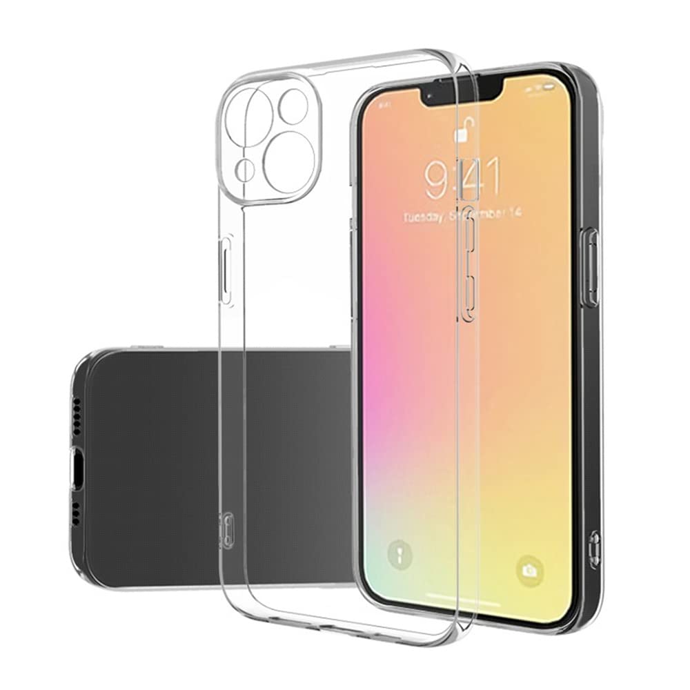 Muguian Case for iPhone 14 plus, 6.7-Inch, Silky-Soft Touch, Full-Body Protective Case, Shockproof Cover with Microfiber Lining(Crystal Clear)