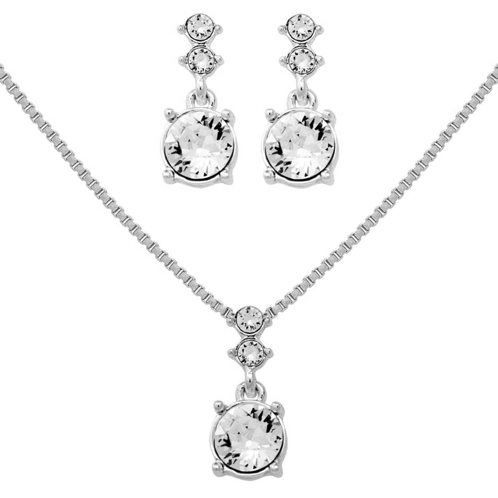 Nine West Silver-Tone and Necklace and Earrings Set