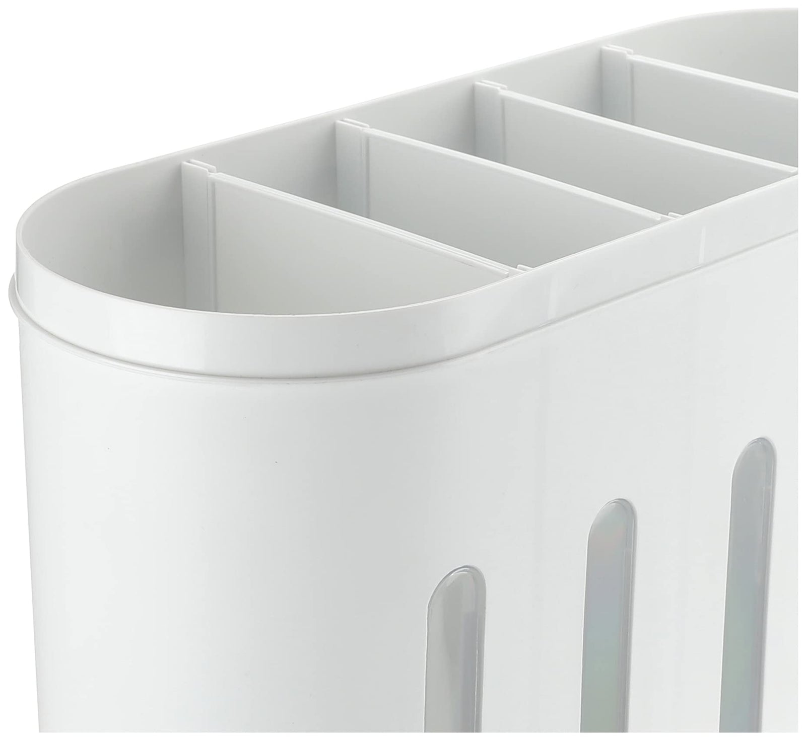 Plastic Wall Mounted Storage Dispenser With 5 Slots And Cup For Cereal - White Grey