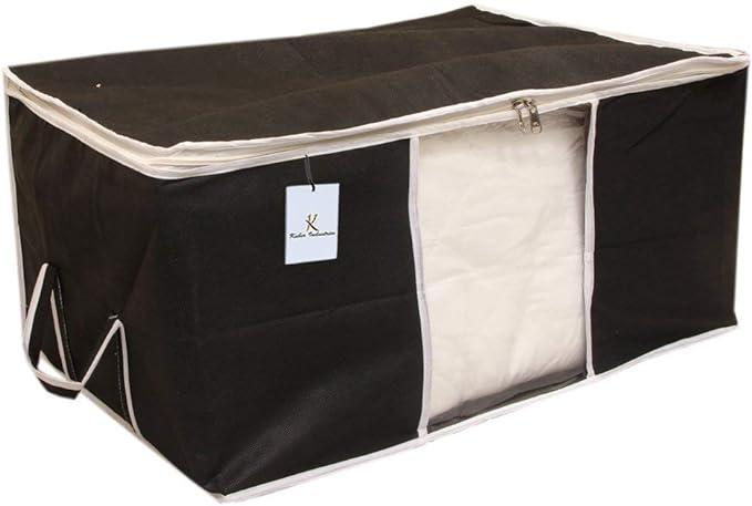 Kuber Industries 4-Piece Extra Large Non-Woven Underbed Storage Organizer Set - Black