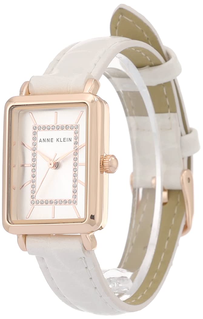 Anne Klein Women's Glitter Accented Croco-Grain Strap Watch, AK/3820