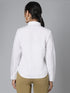 Krave Women White Cotton Blend Formal Long Sleeve Shirt