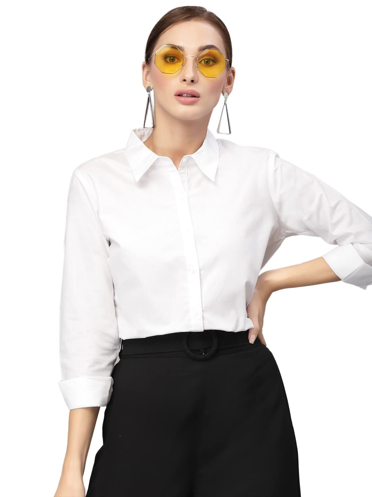 Krave Women Classic Formal Shirt.White