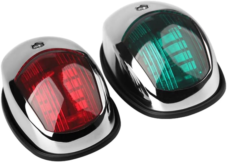 Osinmax Boat Navigation Light, Marine Navigation Lights, Bow Light for Boats Led. Ideal for Pontoon and Small Boat (Plated Silver)