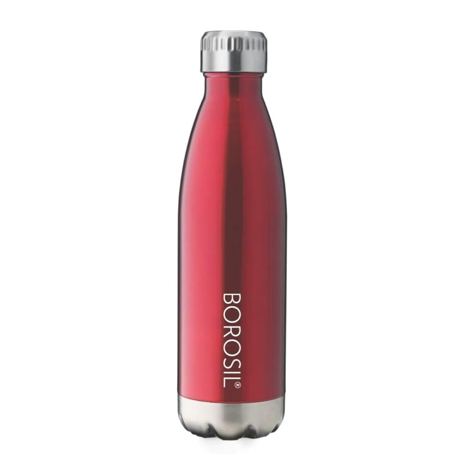 Borosil - Stainless Steel Hydra Bolt Trans - Vacuum Insulated Flask Water bottle, Red, 1L