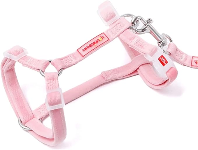 Golden Panda Cat Harness Lead Set 10mm x 24-40cm, Lead 130cm Color: Pink