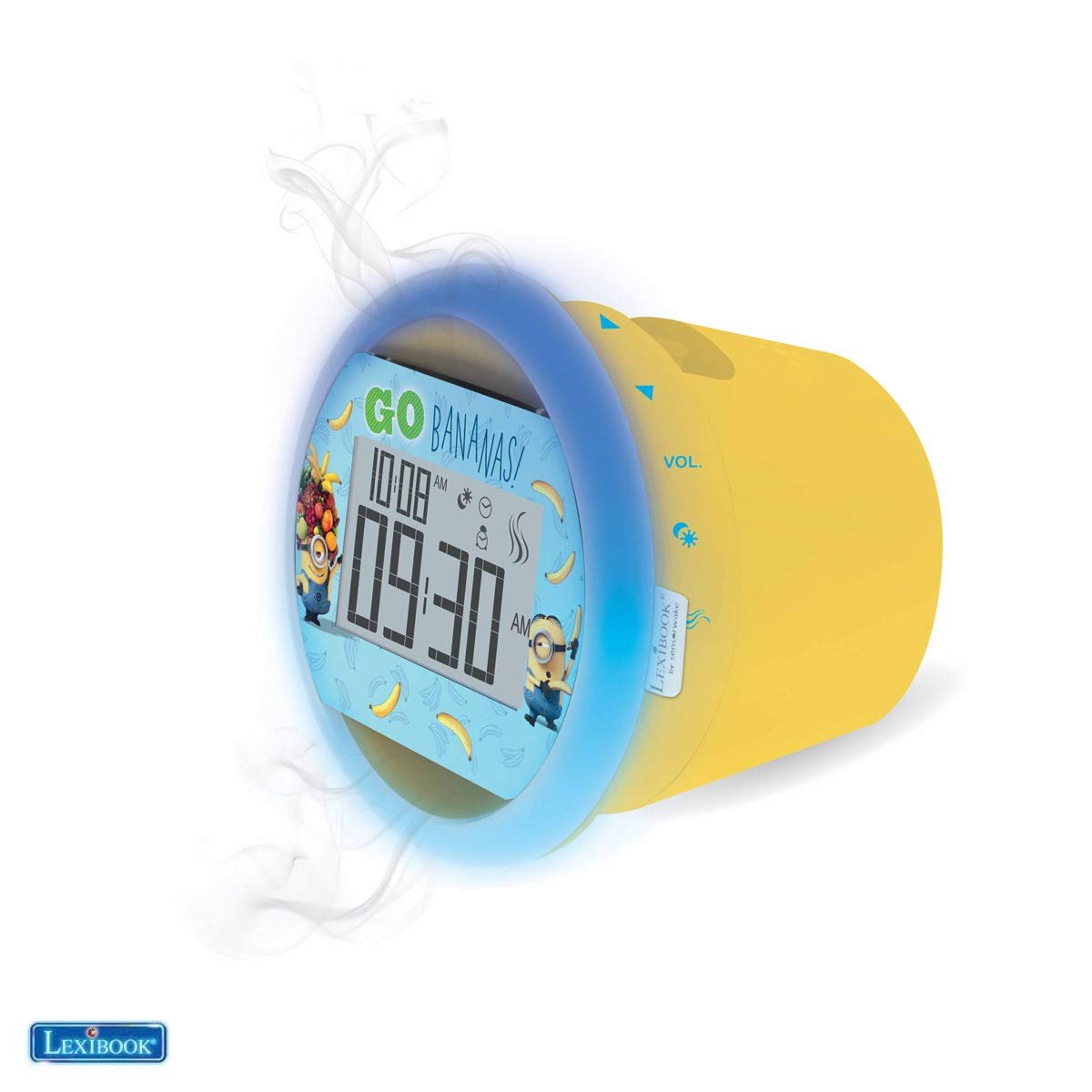 Lexibook by Sensorwake Universal Despicable Me Minions The Olfactory alarm clock, relaxing light, FM radio, battery operated or USB cable, yellow/blue, CS100DES  LEXIBOOK   