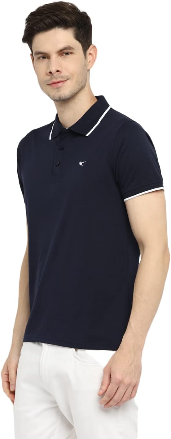 Deniklo Men's Solid Regular Polo Shirt