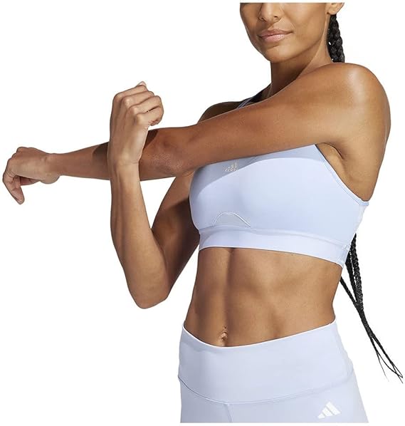 Adidas PWR MS PD BLUDAW TRAINING WORKOUT BRA - MEDIUM SUPPORT HS2995 for Women blue dawn size XLDD