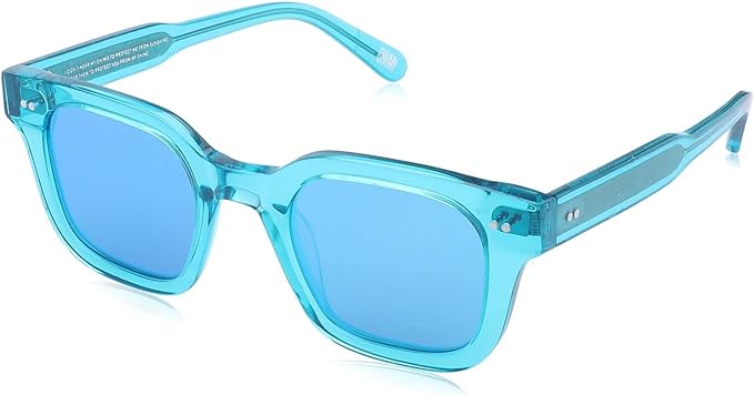 Chimi aqua Blue Lens Square Unisex Sunglasses - Transparent Blue