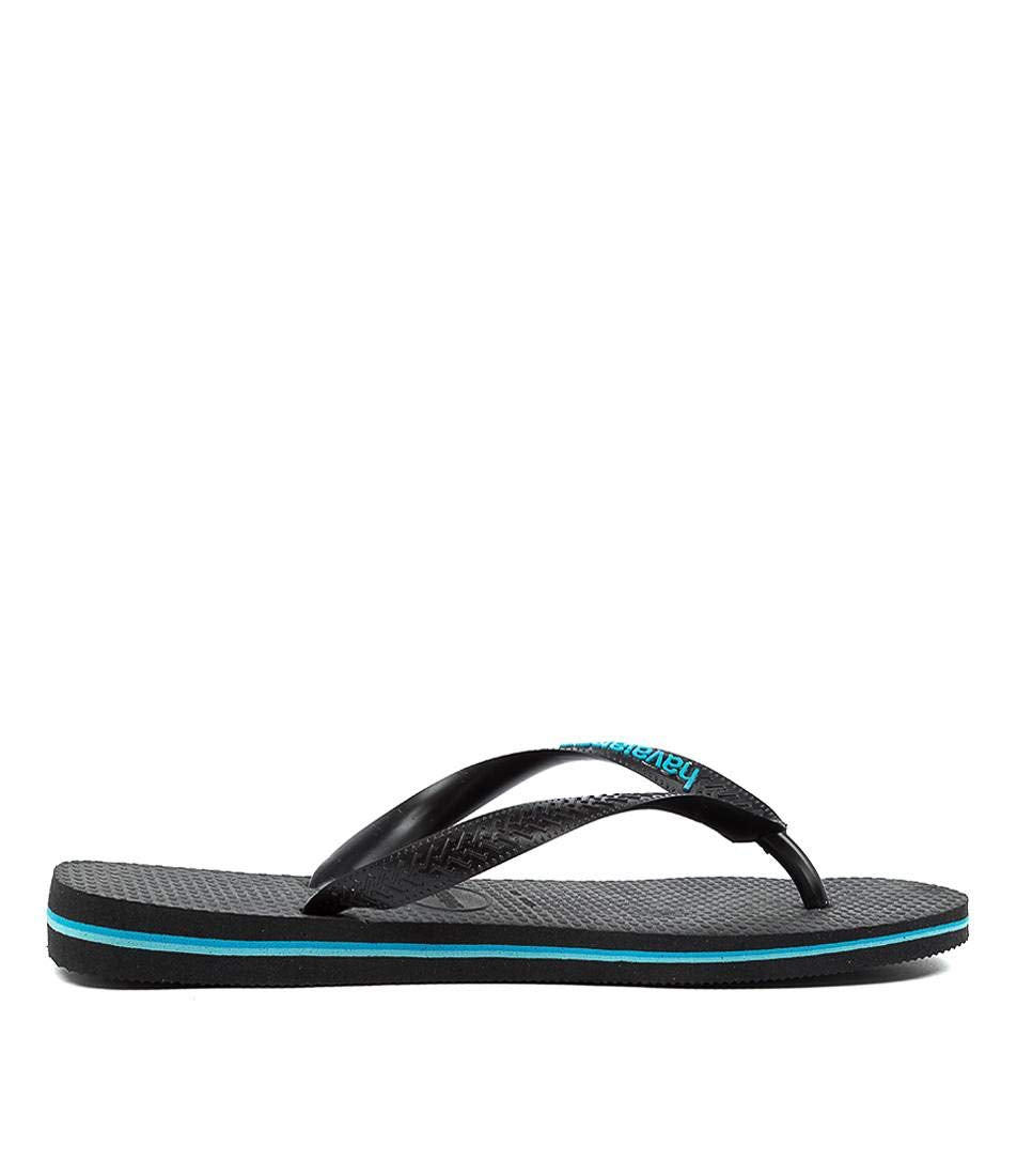 Havaianas Hav Logo Filete Black/Black/Turquoise Boy's Flip-Flop