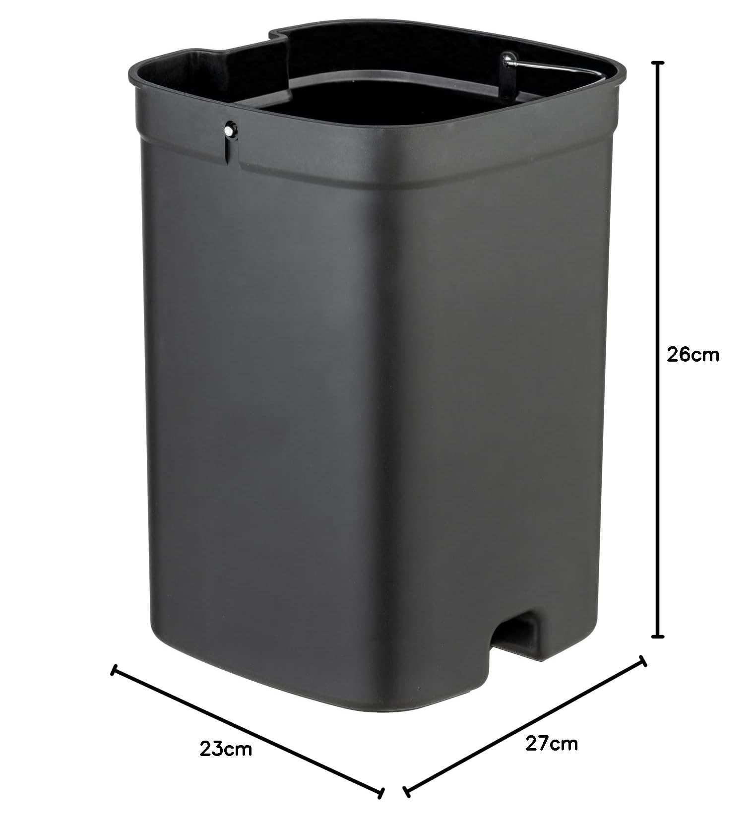 WENKO, Pedal Bin Davos, Polypropylene, Soft Close Home Garbage Can, Durable & Strong Construction, 5 Litre Capacity, 23x26x27cm, White