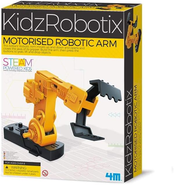 لعبة تعليمية 4M KidzRobotix الذراع الروبوتية المتحركة، متعددة الألوان (00-03413)