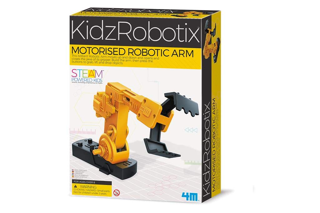 لعبة تعليمية 4M KidzRobotix الذراع الروبوتية المتحركة، متعددة الألوان (00-03413)