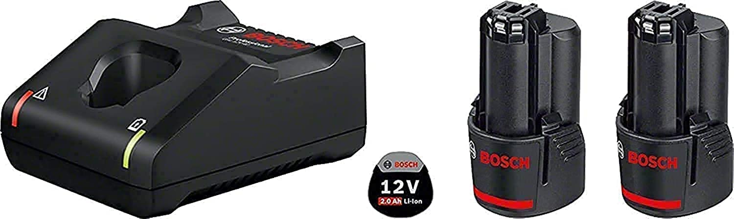 Bosch Professional Battery & Charger Kit 2 X GBA 12V 2.0AH + GAL 12V-40. Compatible with all Bosch Professional 12 V tools | Model: 1600A019R9