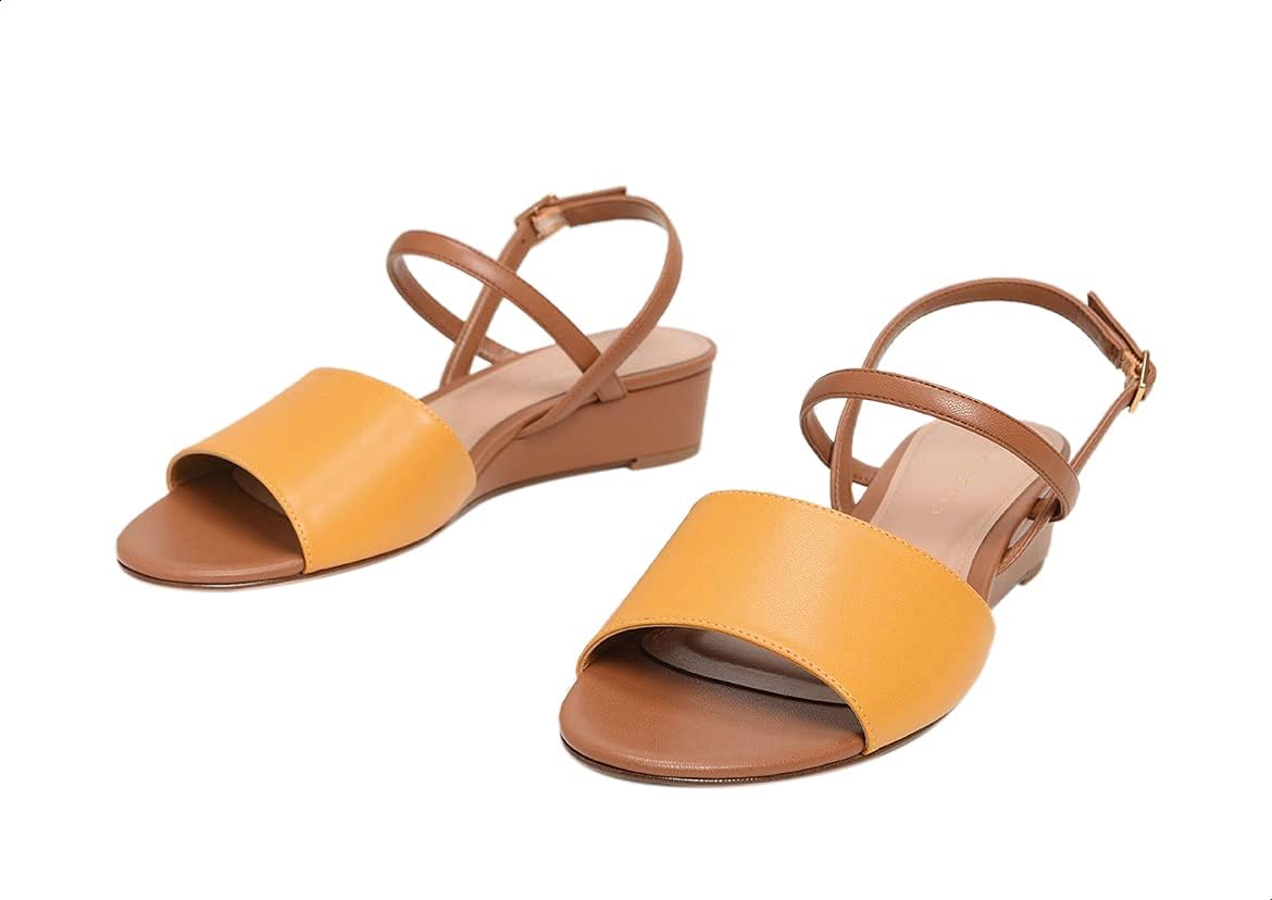 CHARLES & KEITH Faux Leather Slingback Wedge Sandals for Women