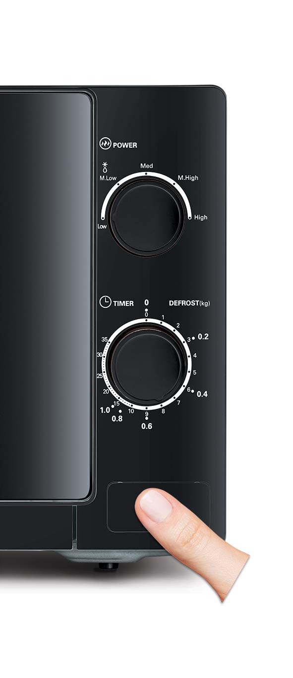 Black & Decker 20l 700w microwave black, multiple timer options, 5 power levels with weight/time, defrost function, cooking end signal for cooking/heating/defrost function mz2020p-b5