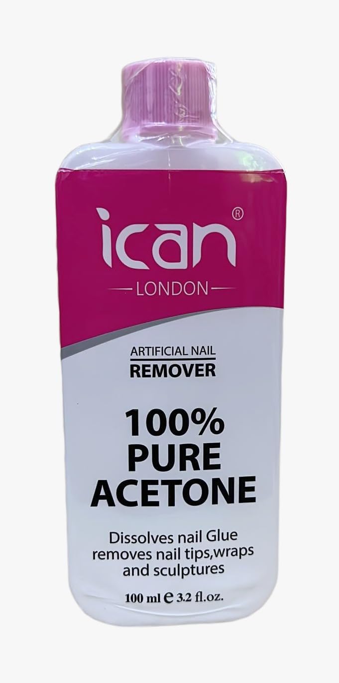 ICAN LONDON 100% Pure Acetone Nail Polish Remover UV GEL Soak Off 100ML