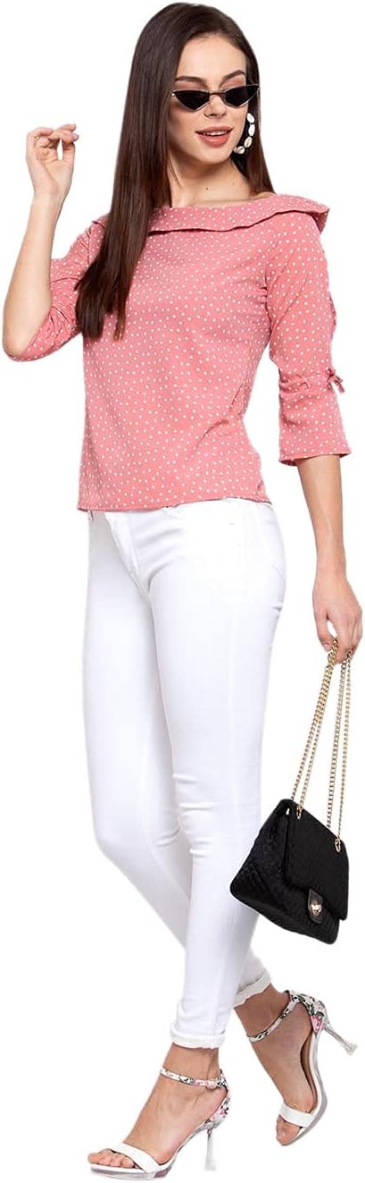 Krave Womens Pink Printed Top