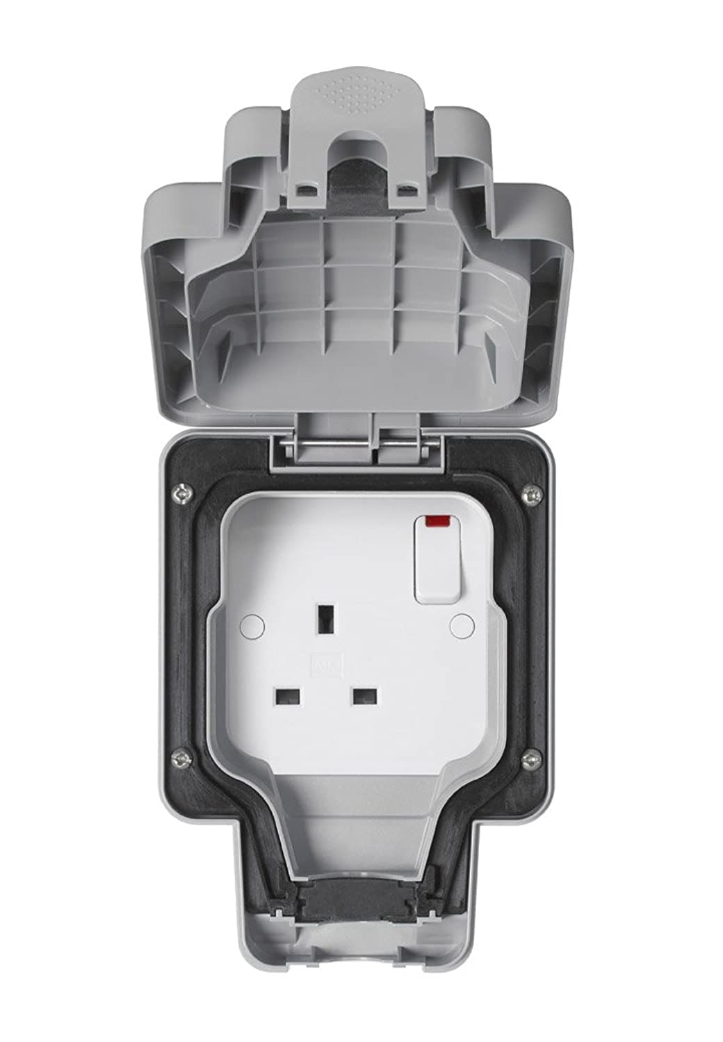 MK Masterseal Plus K56486GRY 13 amp 1-Gang Switched Socket