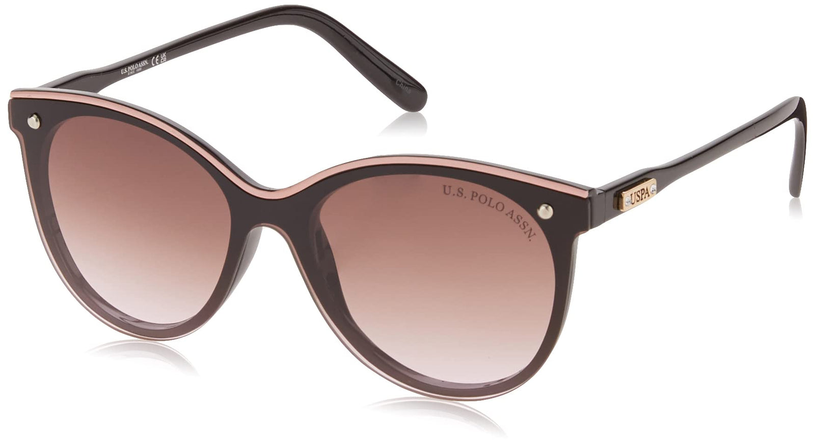 U.S. Polo Assn. Pa5031 Shield Uv Protective Cat Eye Sunglasses for Women. Classic Gifts for Her, 55 Mm