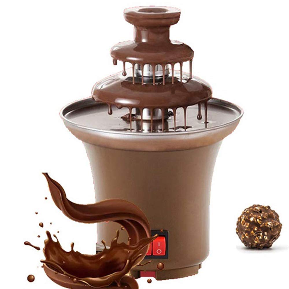 New Mini Chocolate Fountain Three Layers Creative Design Chocolate Melt With Heating Fondue Machine DIY Mini Waterfall Hotpot