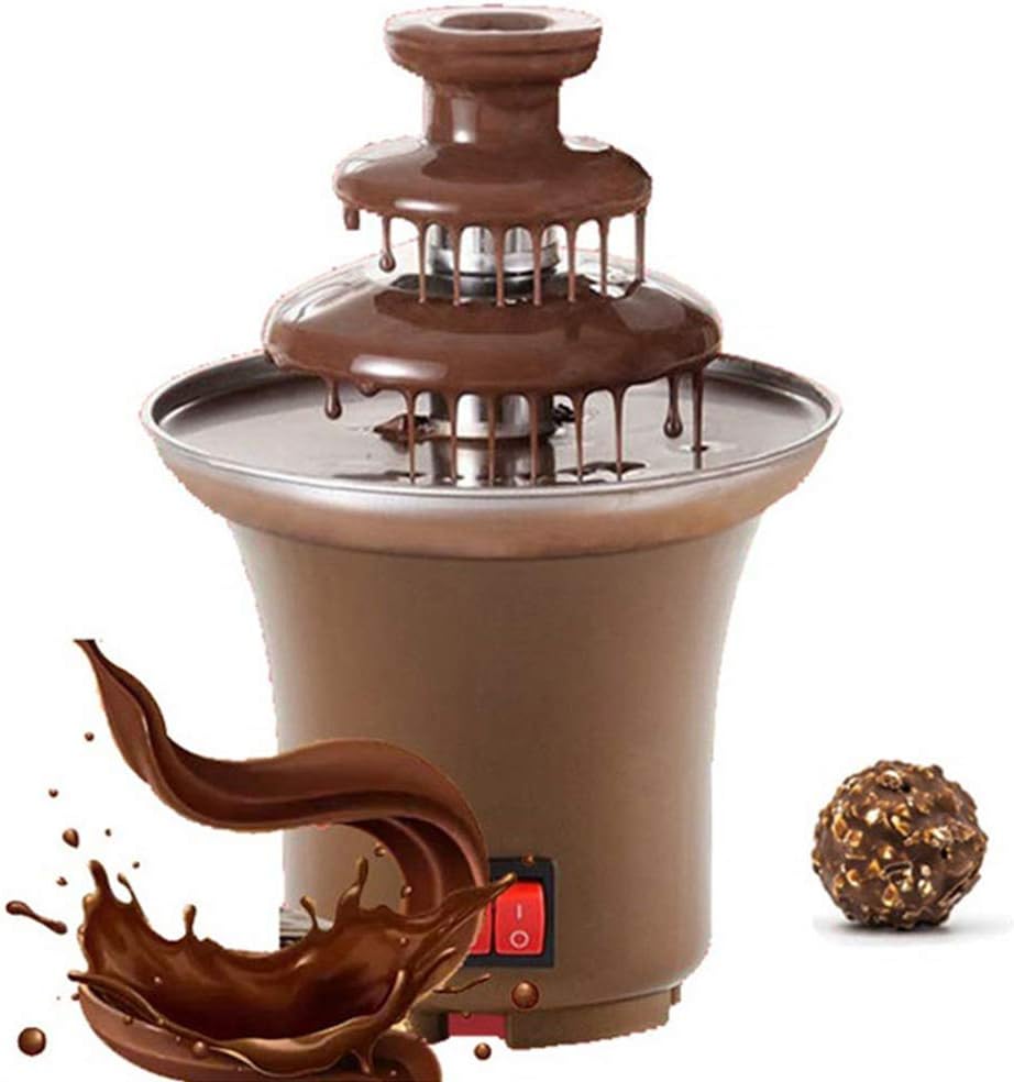 New Mini Chocolate Fountain Three Layers Creative Design Chocolate Melt With Heating Fondue Machine DIY Mini Waterfall Hotpot