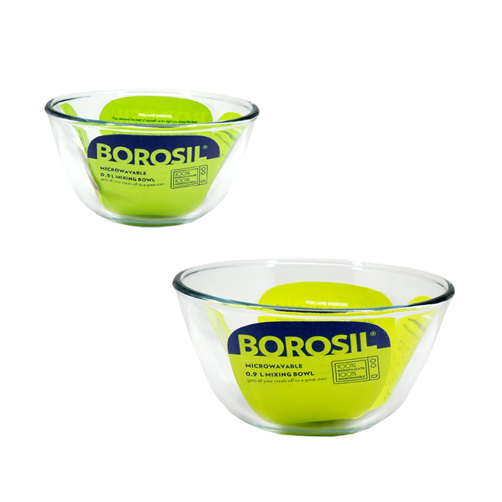 Borosil Glass Mixing & Serving Bowl, Oven & Microwave Safe Bowl, 500 ml, Borosilicate Glass, Clear