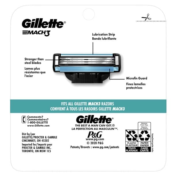 Gillette MACH 3 BLADES, Pack of 4